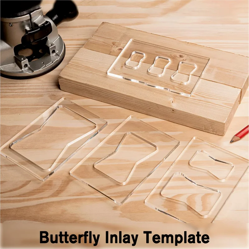 Butterfly Key Inlay Template Set Router Slotting Auxiliary Tool Slot Cutting Wood Bow Tie PERFECT Bow Tie Joint Woodworking Tool