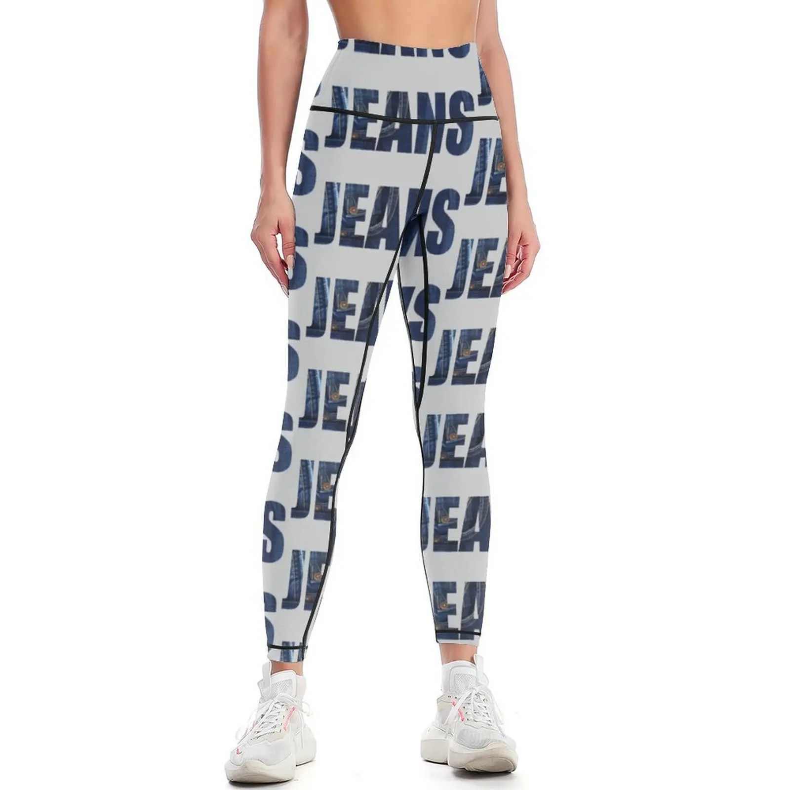 Jeans text design Leggings sports shirts gym gym's clothing Womens Leggings