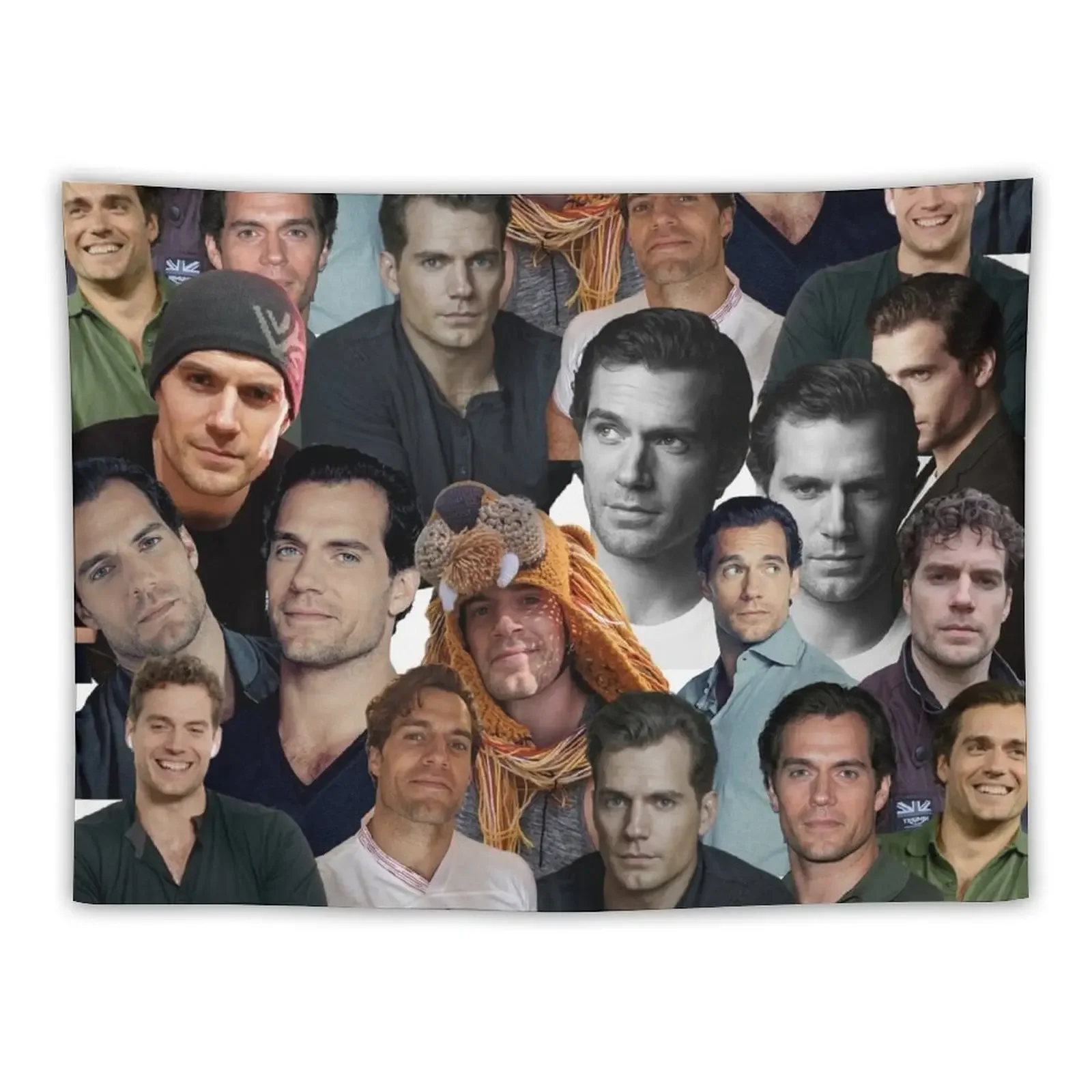 henry cavill photo collage Tapestry Room Decoration Accessories Aesthetic Home Decor Room Decor Cute Decoration Wall Tapestry