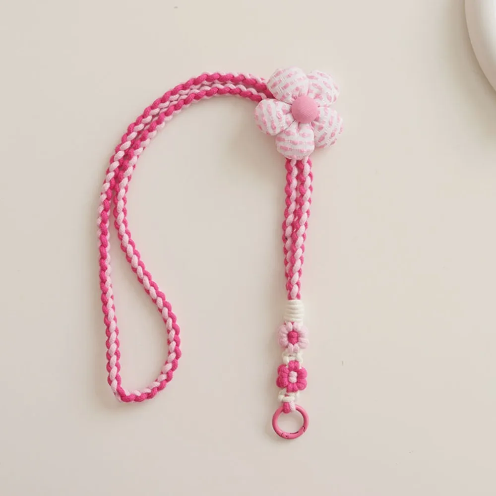 

Mobile Phone Chain Handmade Wrist Strap Cartoon Brooch Colourful Crochet Weave Lanyard Pendant Anti-Lost Bag Braided Rope Girls
