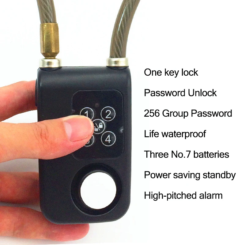 Electronic password alarm lock home doors and windows electric bike mountain anti-theft alarm outdoor waterproof security