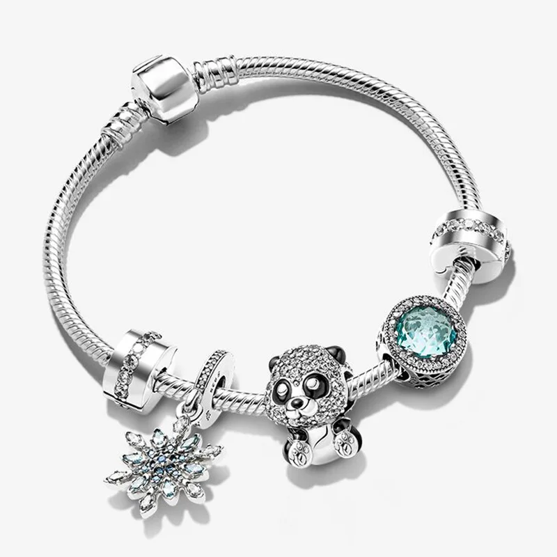 New Arrival Silver Plated Charm Bracelet For Women With Crystal Beads Pandents DIY Fashion Brand Cute Animal Pet Jewelry Gift