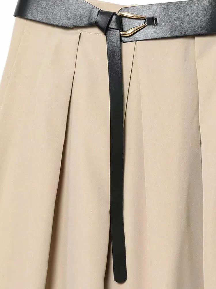 Women 2025 Winter New Vintage Belt Streetwear Chic Woman Long Skirt Sashes Zipper Fashion A-Line Skirt Draped Female Long Skirt