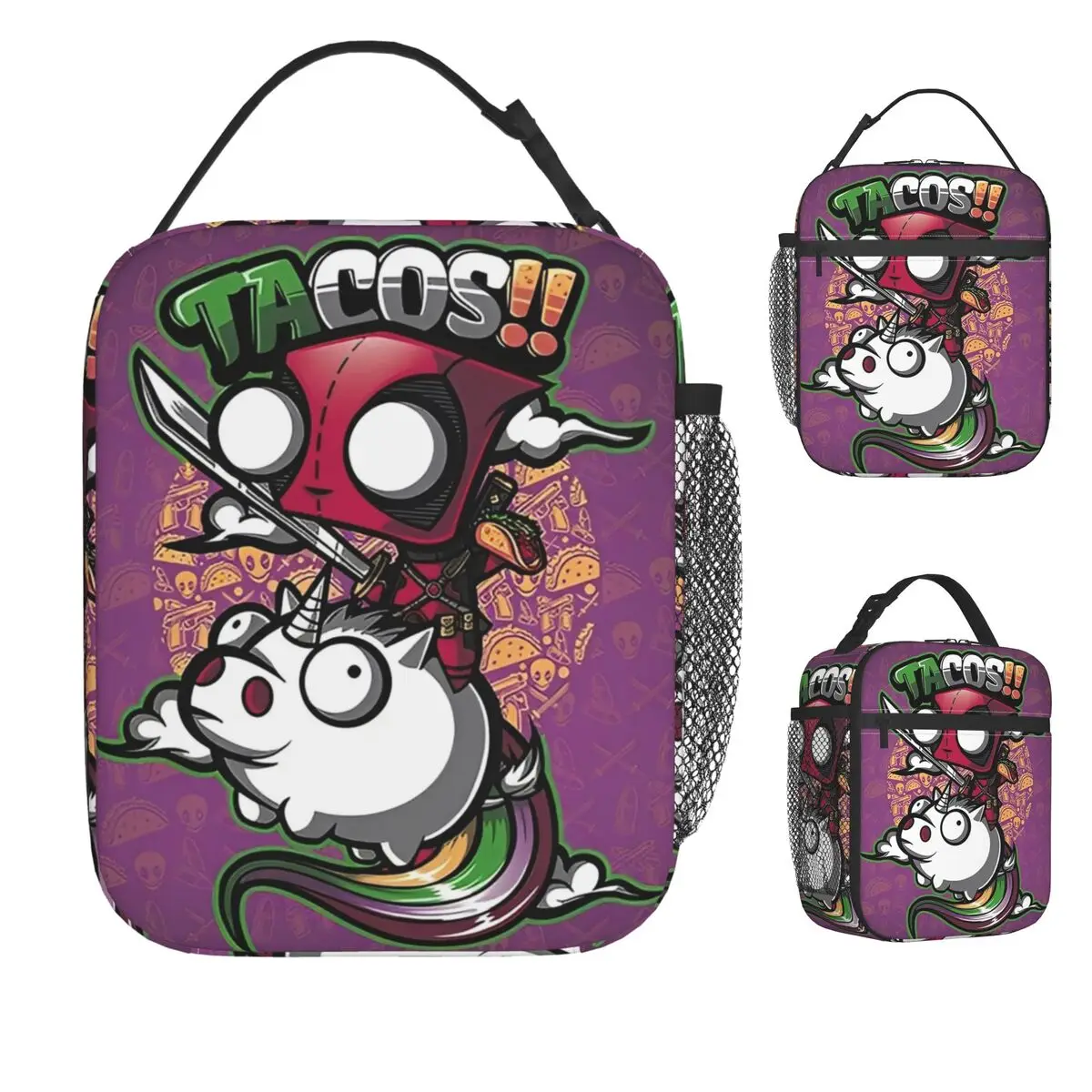 

Custom I-Invaders Z-Zims Characters Anime Lunch Bag Outdoor Picnic Lunch Box For Unisex Aesthetic Tote Food Bags Cooler Bag