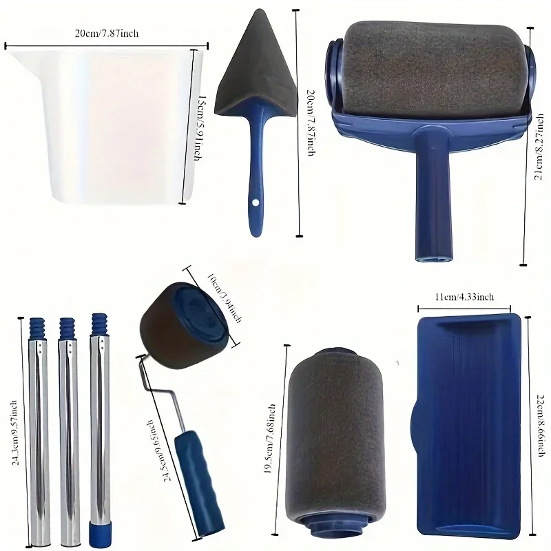 5-piece Set Multifunctional Paint Roller Angle Brush Handle Tool Wall Paint Roller DIY Household Easy-to-operate Paint Brush
