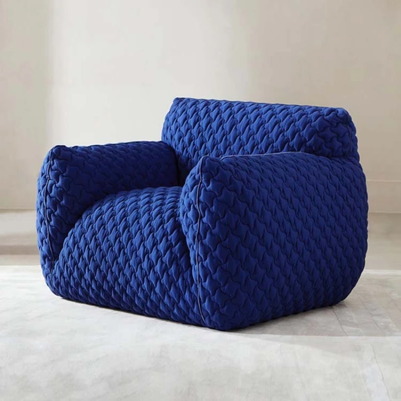 

Italian blue fat latex living room single sofa balcony bedroom lazy Internet celebrity Klein living room sofa group