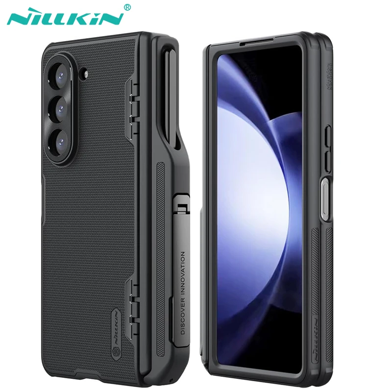 NILLKIN For Samsung Galaxy Z Fold 5 Case With S Pen Holder ,Hinge Protection, Hidden Kickstand ,180°Folding For Galaxy Z Fold 5