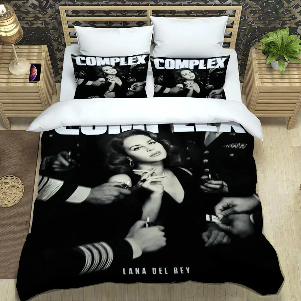 Cartoon Duvet Cover Pillowcase Lana Del Rey Bedding Set Lizzy Grant Adult Boys Girls Bedroom Decoration Single Double Size