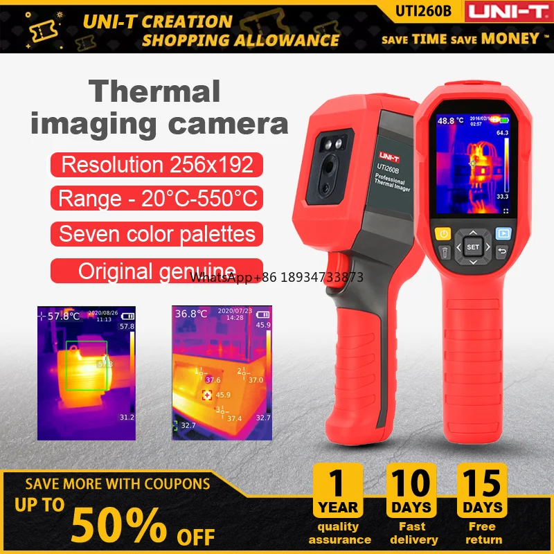 UNI-T Infrared thermal imager resolution 256x192 thermal camera ( built-in battery) handheld thermo-meter camera