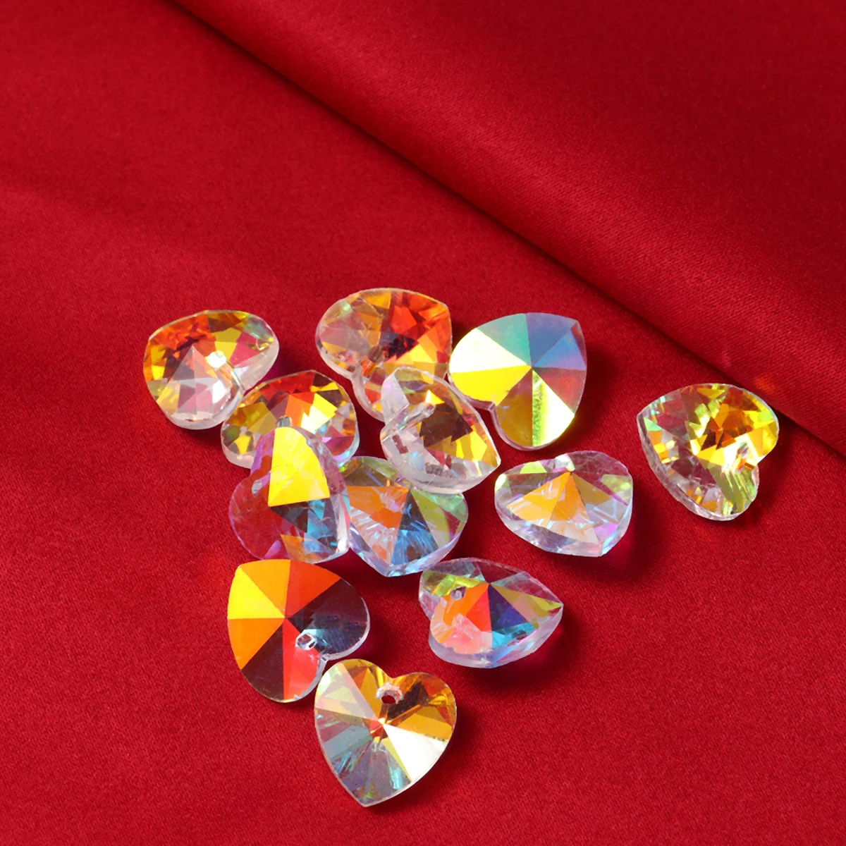 

100 Pcs Stained Glass Diamond Jewelry Pendant Charm Making Pendants Necklace