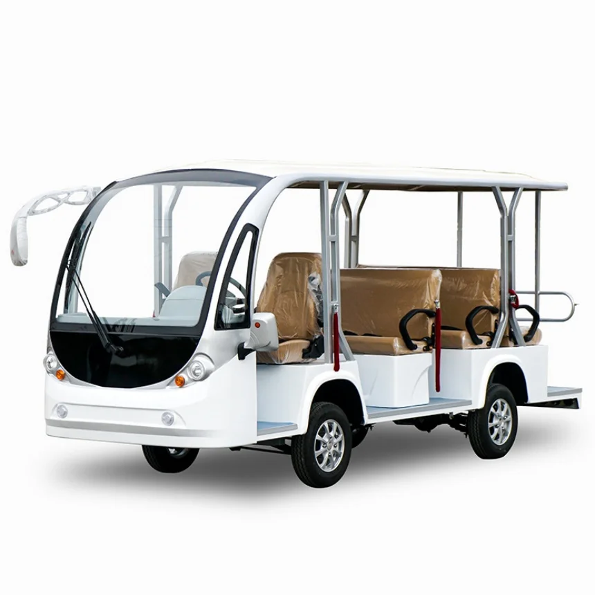 Four-Wheel Electric Golf Cart With Optional Rain Curtain For Sun Protection Rain Cover Scenic Sightseeing Electric Bas