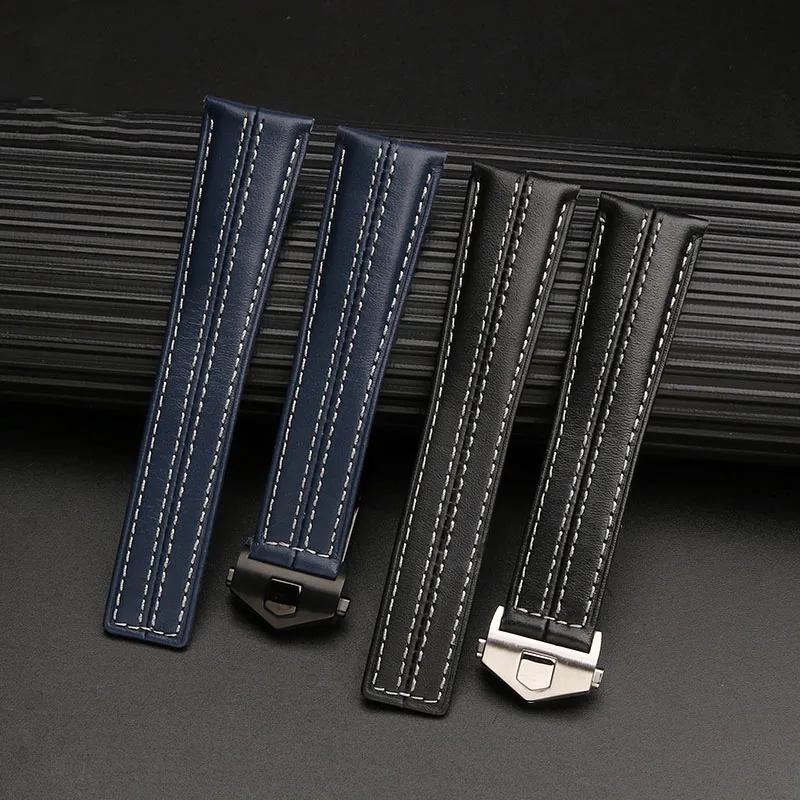 High quality cowhide strap 22mm suitable for TAG Tiggo Ya Carlisla Porsche Edition Monaco Inheritance 6 cowhide leather strap