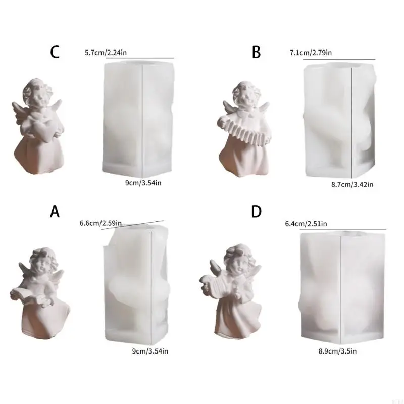 97BA الملاك الجناح سيليكون شمعة قوالب ل شمعة الصابون الشوكولاته الزفاف الديكور مجنح فتاة السيليكون قالب الخبز قوالب