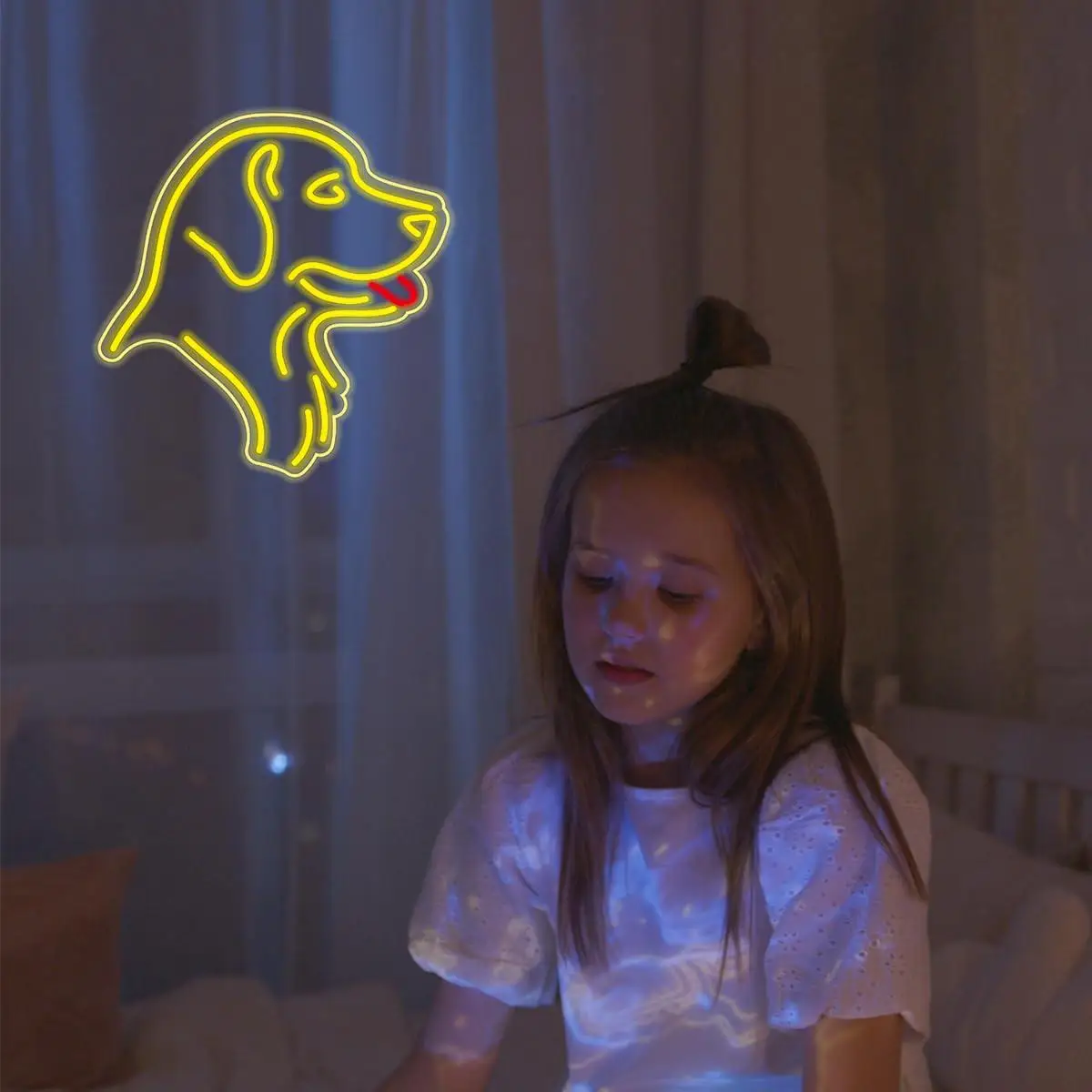 Cute Golden Retriever Dog Neon Sign USB Dimmable LED Lights For Pet Shop Pet Spas Grooming Shop Animal Clinics Wall Decoration