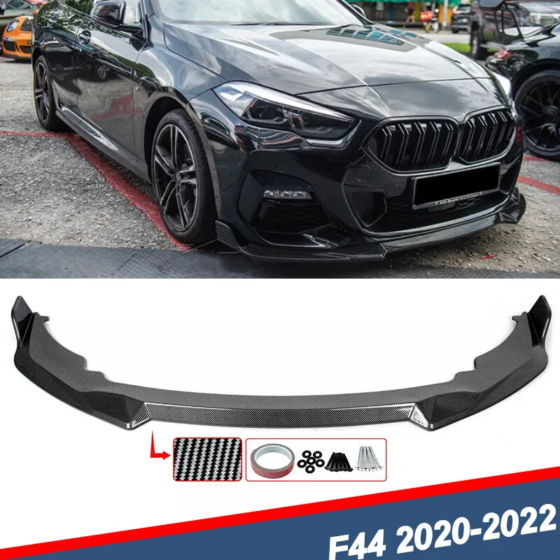 

Front Spoiler Bumper Lip For BMW F44 220i 228i M235i M Sport 2020 2021 2022 2023 Carbon Fiber Look Front Bumper Splitter Refit
