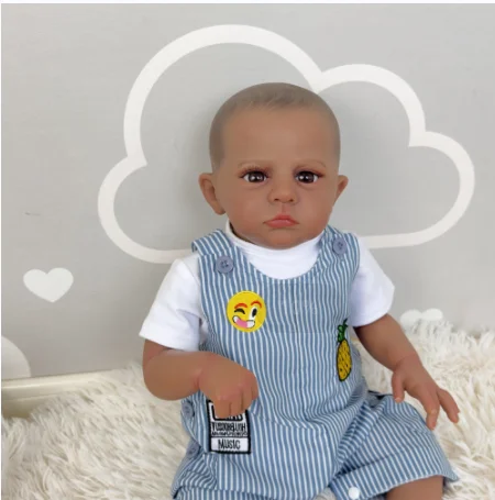 NPK 60CM Soft Body Silicone Reborn Toddler Finished  Painted Boy Doll lifelike Newborn Doll Premie Realistic Kid Girls Gift Toys