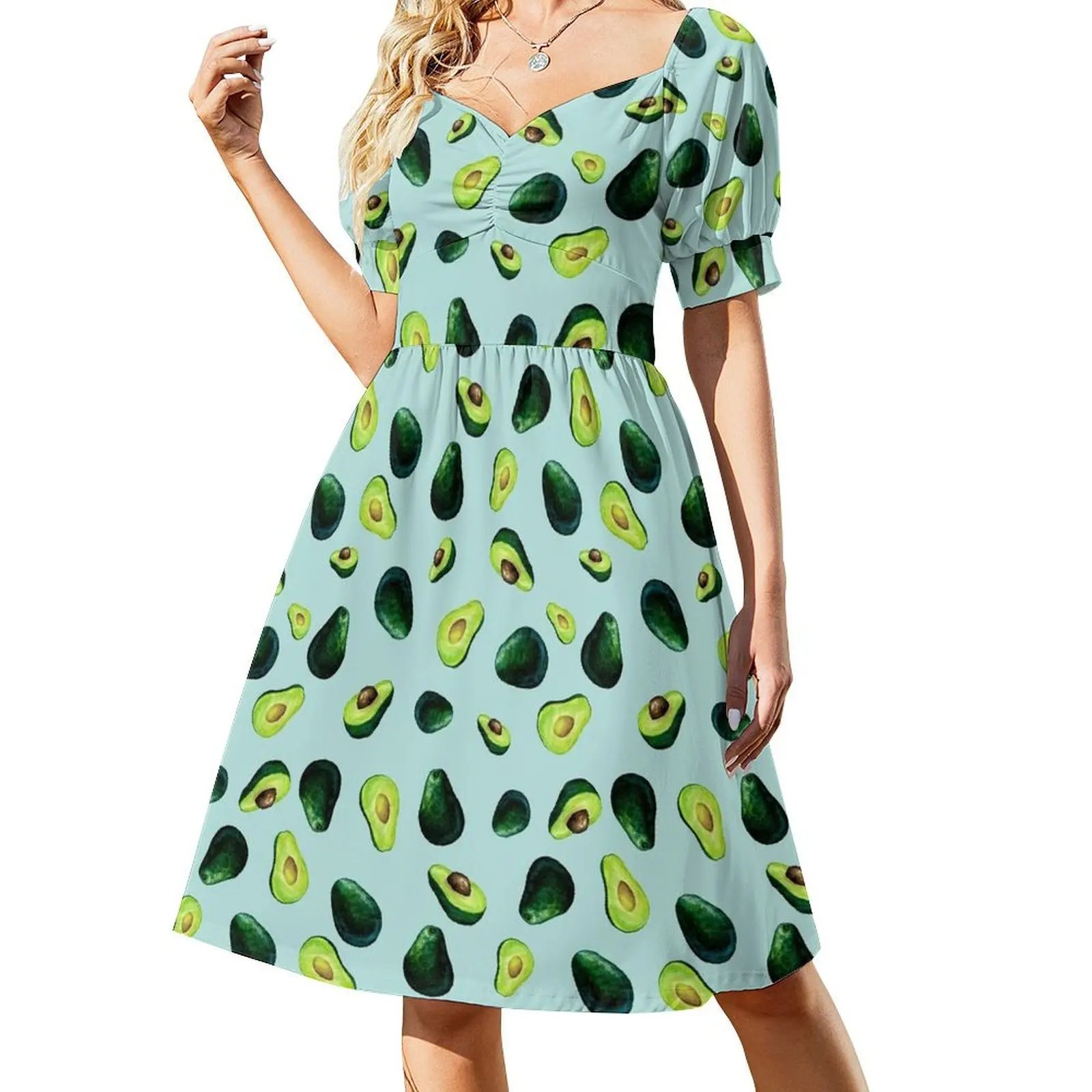 

Avocado Pattern Short Sleeved Dress dresses for woman 2025 cute dress Woman clothes Women's dress