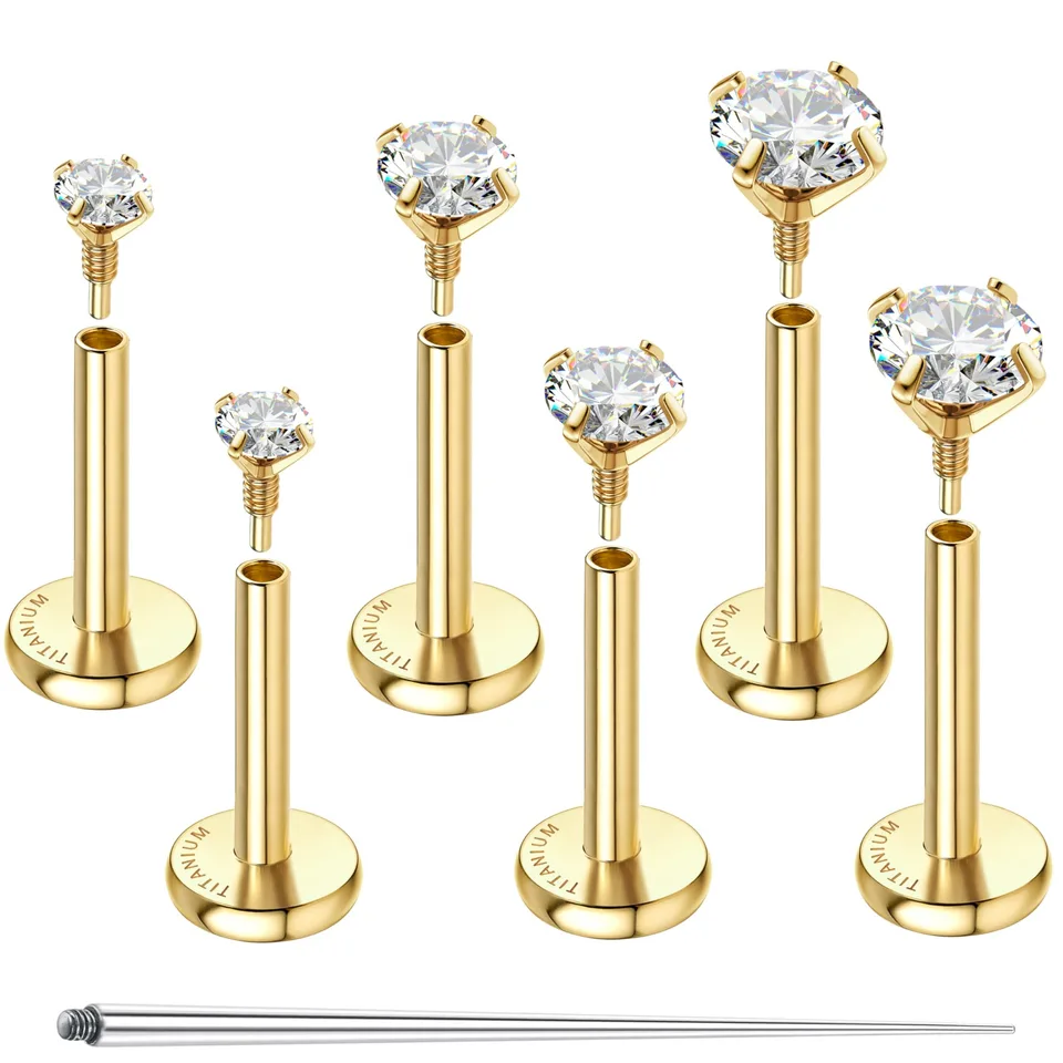 Titanium Flat Back Earrings Hypoallergenic Jewelry Set