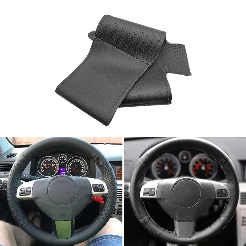 Hand-sew Black Perforated Leather Steering Wheel Cover For Opel Vauxhall Holden Astra H 2004-09 Signum Vectra C 05-2009 Zaflra B