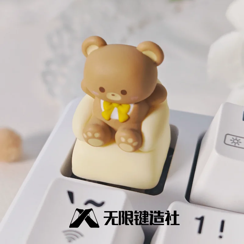 Original sofa teddy bear cute keycap personalized customization resin mechanical keyboard keycap single ESC key