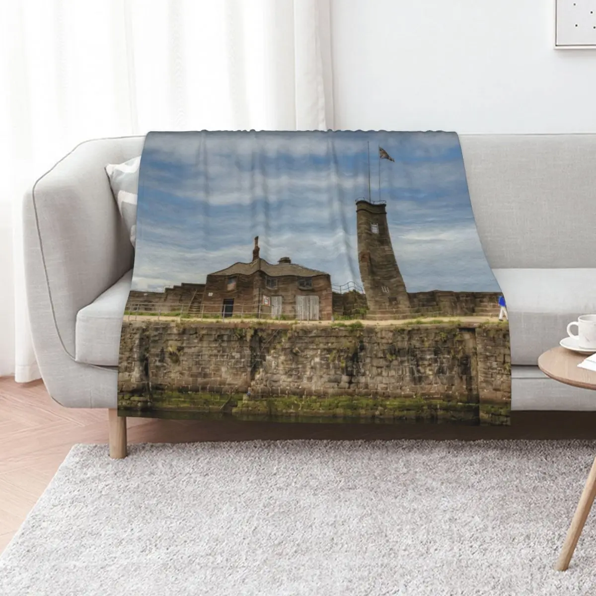 Whitehaven Old Quay Throw Blanket Summer Sofa Quilt Blankets Sofas Of Decoration Cute Plaid Retros Decorative Sofa Blankets
