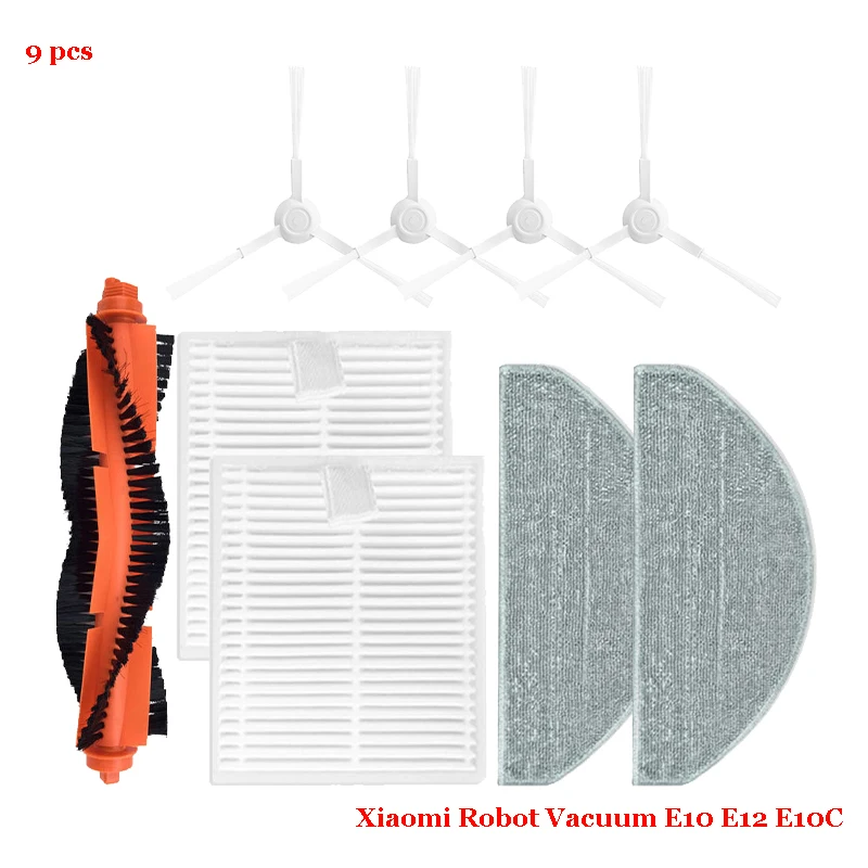 For Xiaomi Robot Vacuum E10 E12 B112 Sweeper Cleaner Spare Parts Roller Side Brush Hepa Filter Mop Cloth Rags Accessories