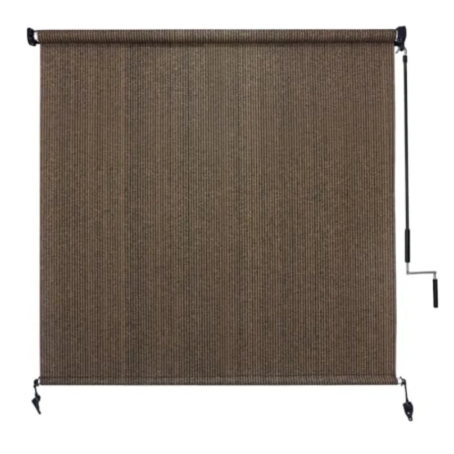 Outdoor Roller Shades 8' W X 8'(H), Exterior Cordless Patio Shades Roll Up Outdoor Blinds with 90% UV Protection, Two-Section P