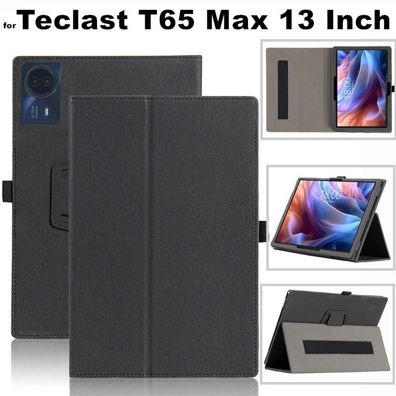 

for Teclast T65 Max T65Max 13 Inch Tablet Cover Flip Magentic Foldable Leather Stand Protective Case With Hand Holder