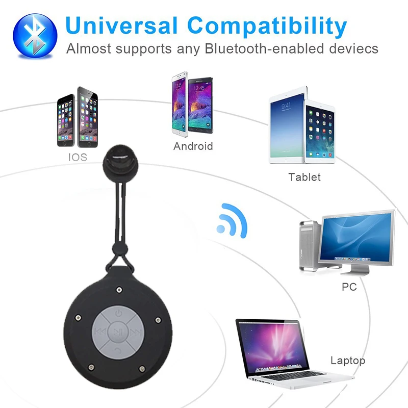 Портативный динамик для душа в ванной комнате, водонепроницаемые Bluetooth-динамики, черный милый беспроводной звуковой ящик для езды на открытом воздухе, с микрофоном