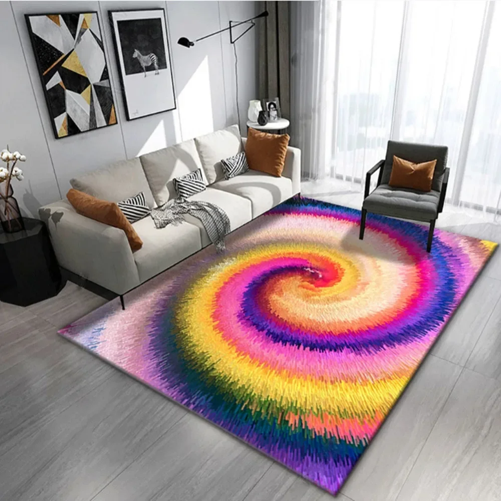 Colorful Visual Printing Carpets for Living Room Bedroom Large Area Rug Luxury High-end Modern Home Anti-slip Floor Mat Hall Rug