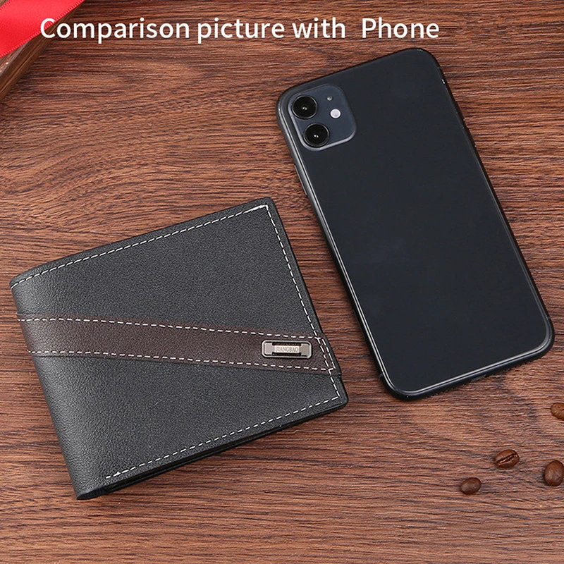 Men Short Bifold Faux Leather Masculina Billetera Credit ID Card Holder Wallet Billfold Purse Clutch Solid Hombre Business Slim image 4
