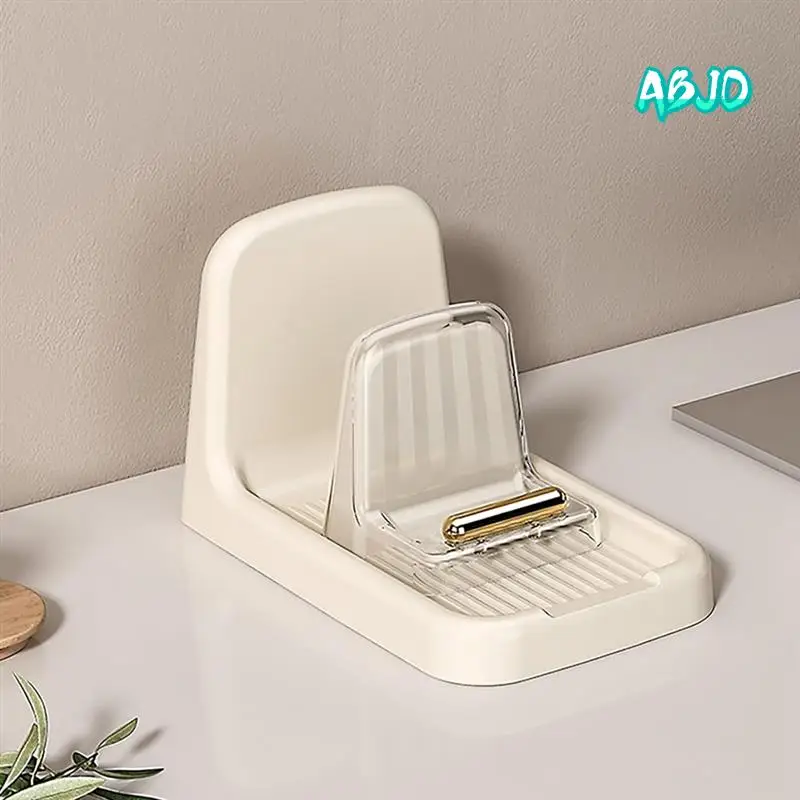 ABJO-조리대 냄비 뚜껑 홀더 헤비 듀티 주최자 랙 플라스틱 스푼 스탠드 주방 포크 주걱 팬 커버 선반 사용하기 쉬운 Wh