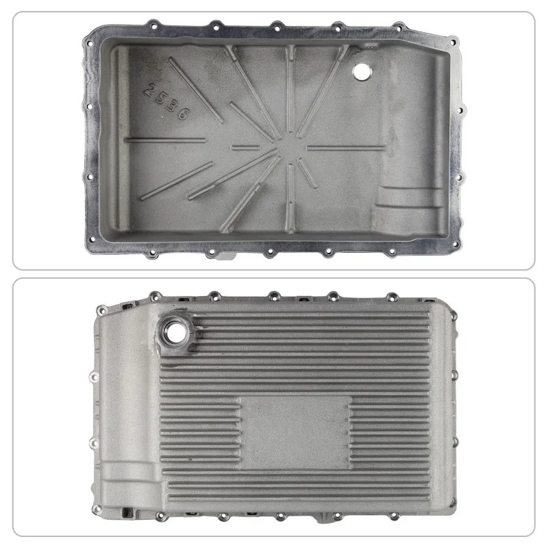 Hochbelastbare Roh-Aluminium-Ölwanne mit 10R80 Getriebe für 2017-2025 Ford F-150 F150 V6 V8 Motor Silber/Schwarz