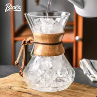Bincoo Pour Over Coffee Maker Set Borosilicate Glass 800ml Coffee Sharing Pot Set Stainless Steel Coffee Filter Hand Dripper Pot