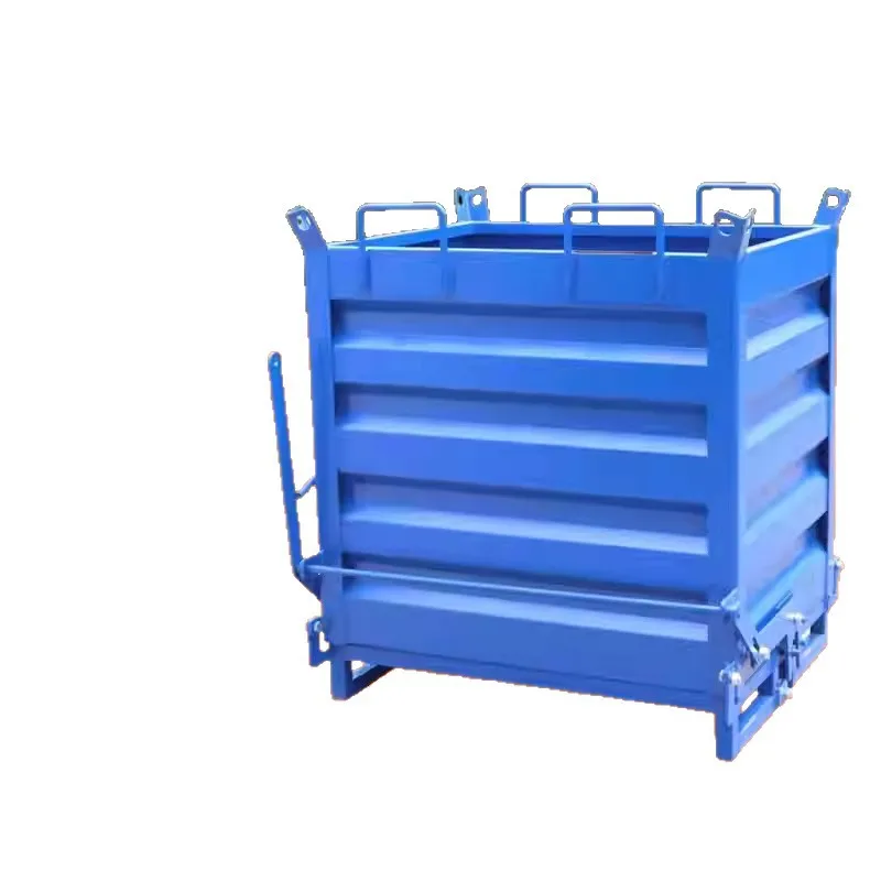 

Metal industry turnover box Self-unloading iron filings scrap collection box Heavy-duty forklift material Heavy-duty folding