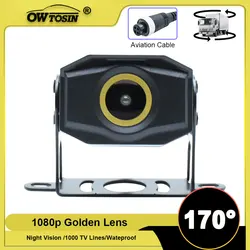 170° Golden Lens AHD 1080P Car Rear View Vehicle Camera Waterproof For Truck Bus Trailer Pickups IR Night Vision Reverse Camera