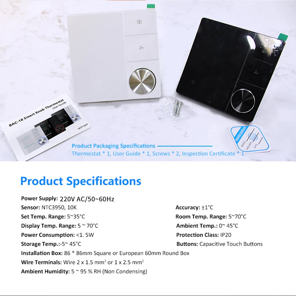 WIFI Smart Air Conditioner Thermostat Temperature Controller for Cooling Heating Programable Thermostatic Valve Google Home Alex