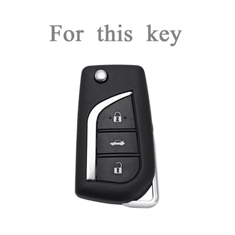 3Button TPU Remote Car Key Shell for Toyota Levin Prado Camry 2017 Reiz Highlander Corolla RAV4 Kluger Cruiser Protector Keyring
