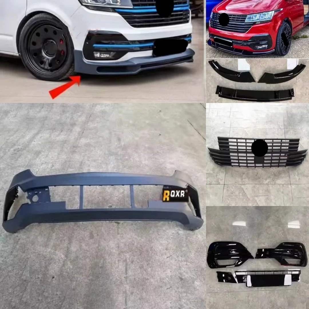 Frontstoßstange vorne und hinten Lippe für Volkswagen VW Multivan Volkswagen VW Caravelle T6 2020 2021, modifizierte Grillmaske, Nebelscheinwerferrahmen