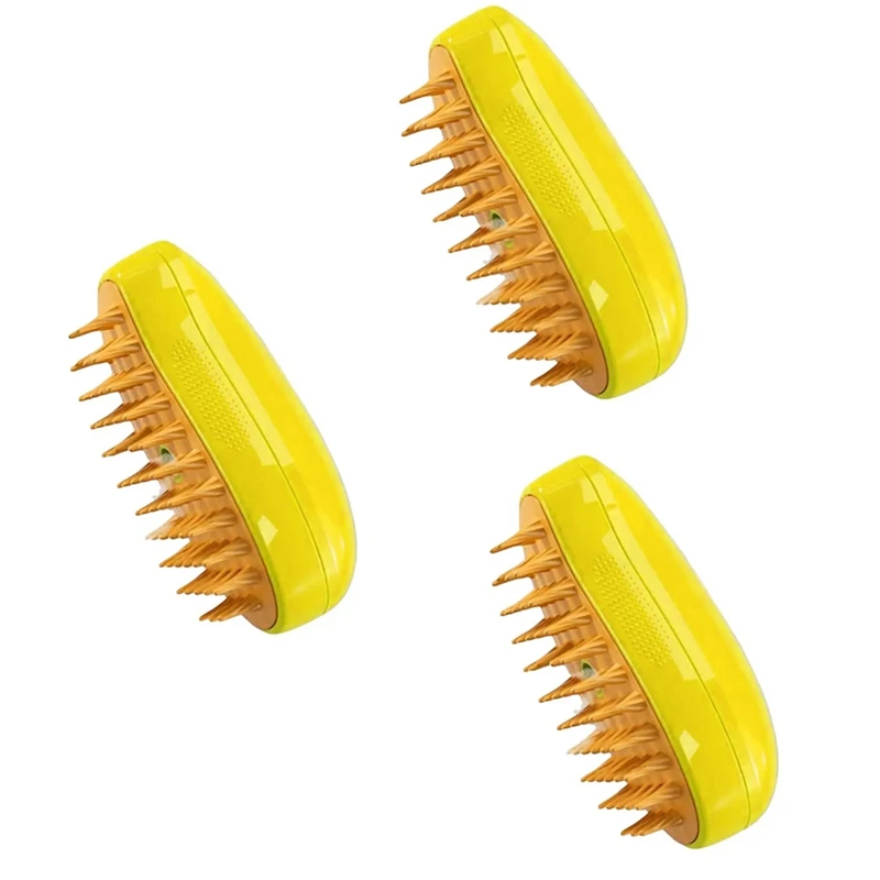 3PCS Pet Grooming Brush Hair Remover Hot Steam Technology Rechargeable Shedding Brush For Cats Rabbits Pet Grooming