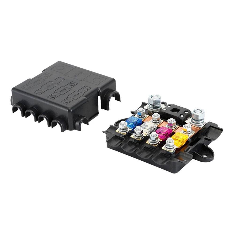 Per sistemi elettrici Scatola fusibili a 5 vie marine automobilistiche 115 * 94,8 * 37 mm Applicazioni 12 V e 24 V 200 A per fusibili MIDI