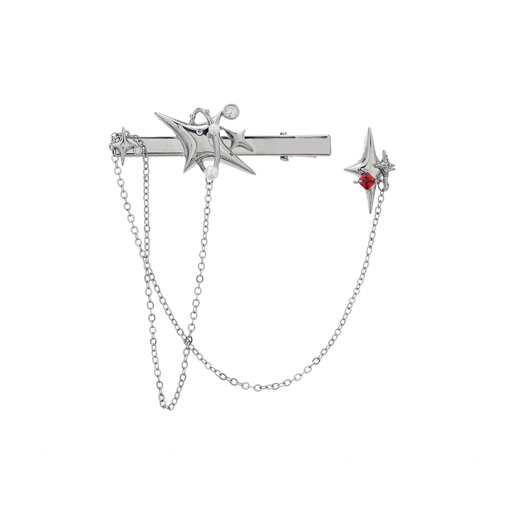 Punk Hip Hop Star Ohrringe Frauen Haarnadel Kette Design Ohr stecker Brosche Haars pange Schmuck Zubehör Geschenk