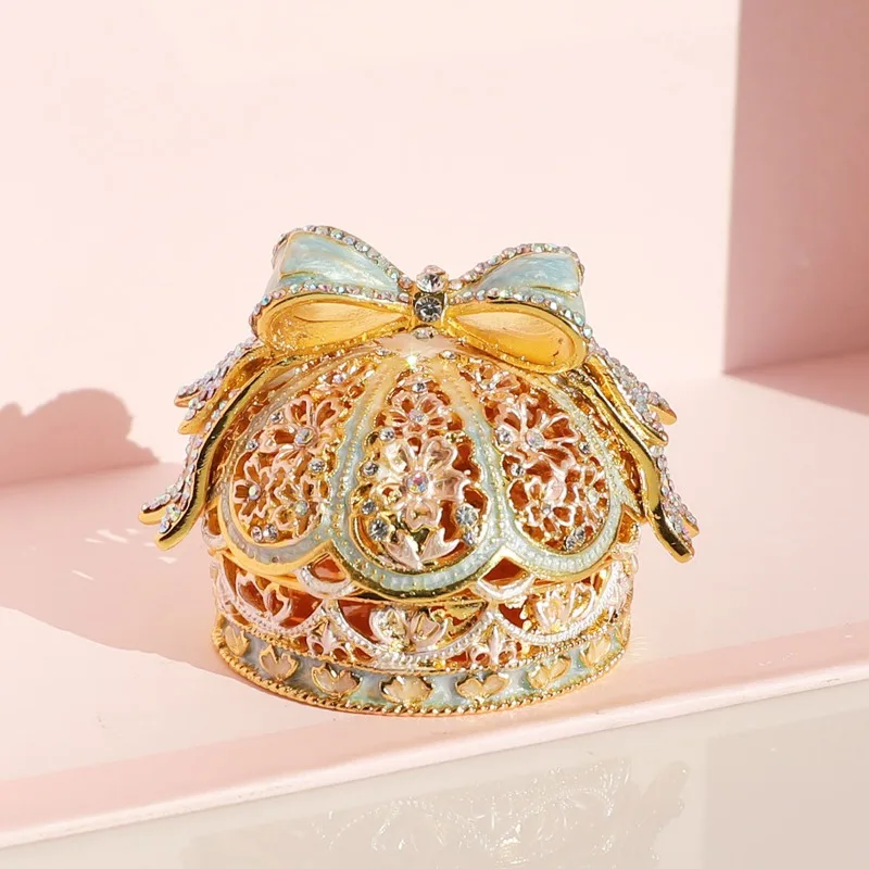 Light Luxury Desktop Small Ornaments Crown Jewelry Box Holiday Gifts Wedding Decoration Crafts Mini Photo Props Room Decorations