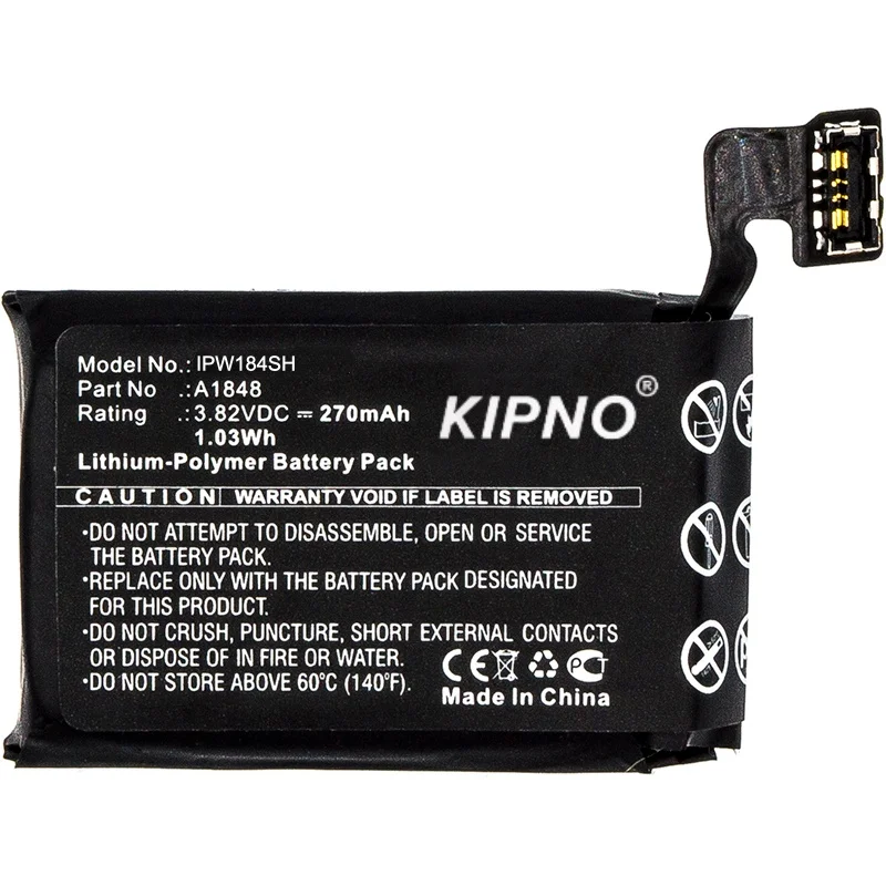

KIPNO 3.82V 270mAh Smartwatch Battery A1848 for Apple Watch Series 3 LTE 38mm Watch Series 3 4G 38mm A1858 MQJU2LL/A