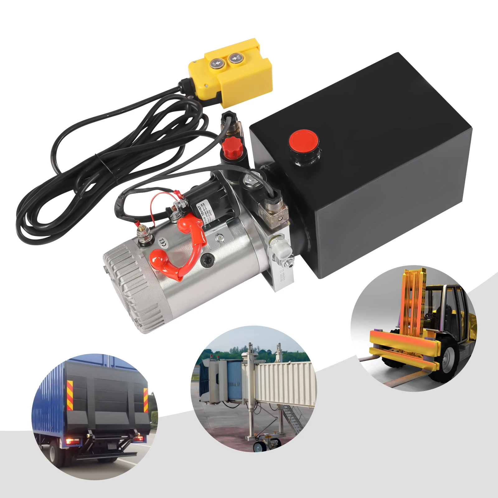 7*7*19.7inch Hydraulic Power Unit 8 Quart Hydraulic Pump Electric Pump Horizontal Remote Power Unit for Electric Forklift Trucks