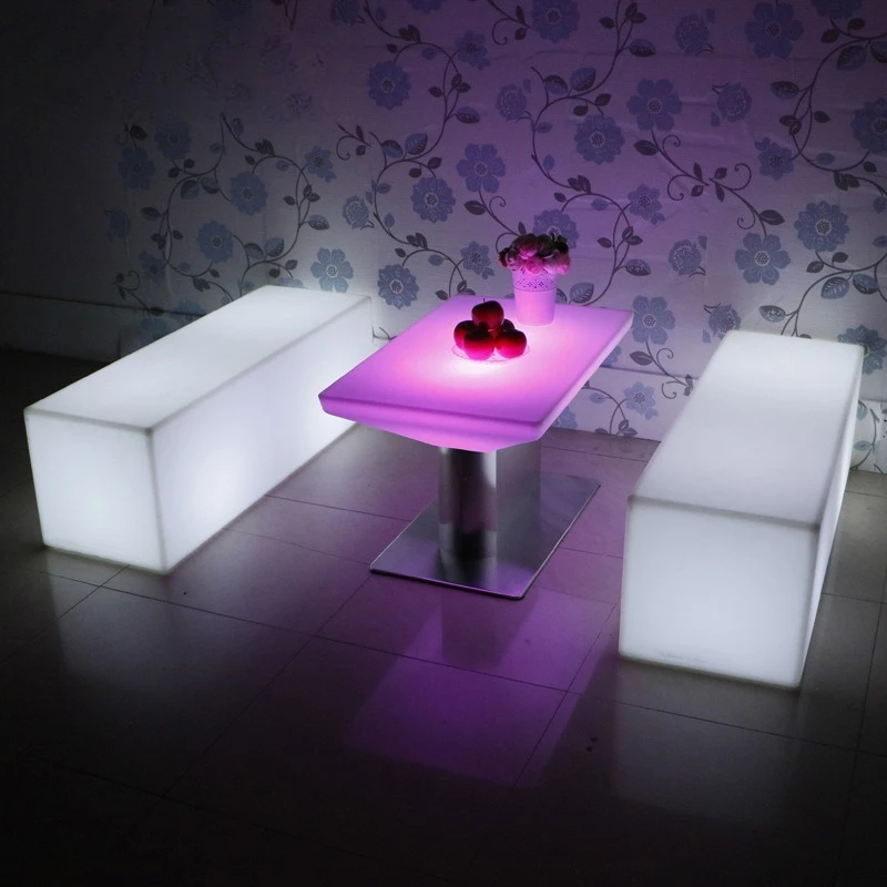 屋外LEDレジャーパークショッピングモール休憩待合発光列椅子コミュニティベンチ景観