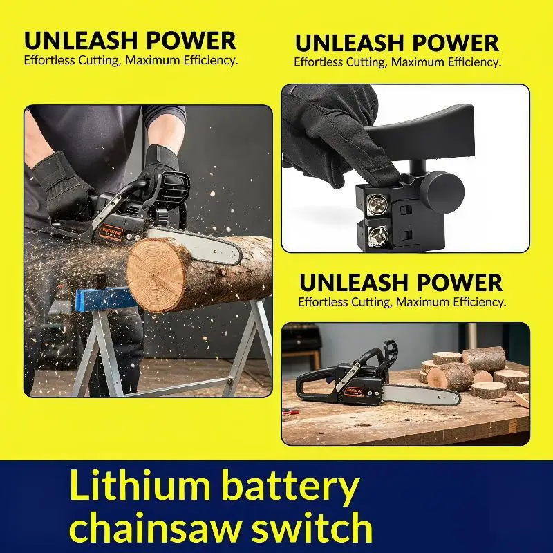1PCS  Insulated Plastic Chainsaw Trigger Switch Double Copper Terminal Easy Install Cordless Lithium Saw Replacement Accessory
