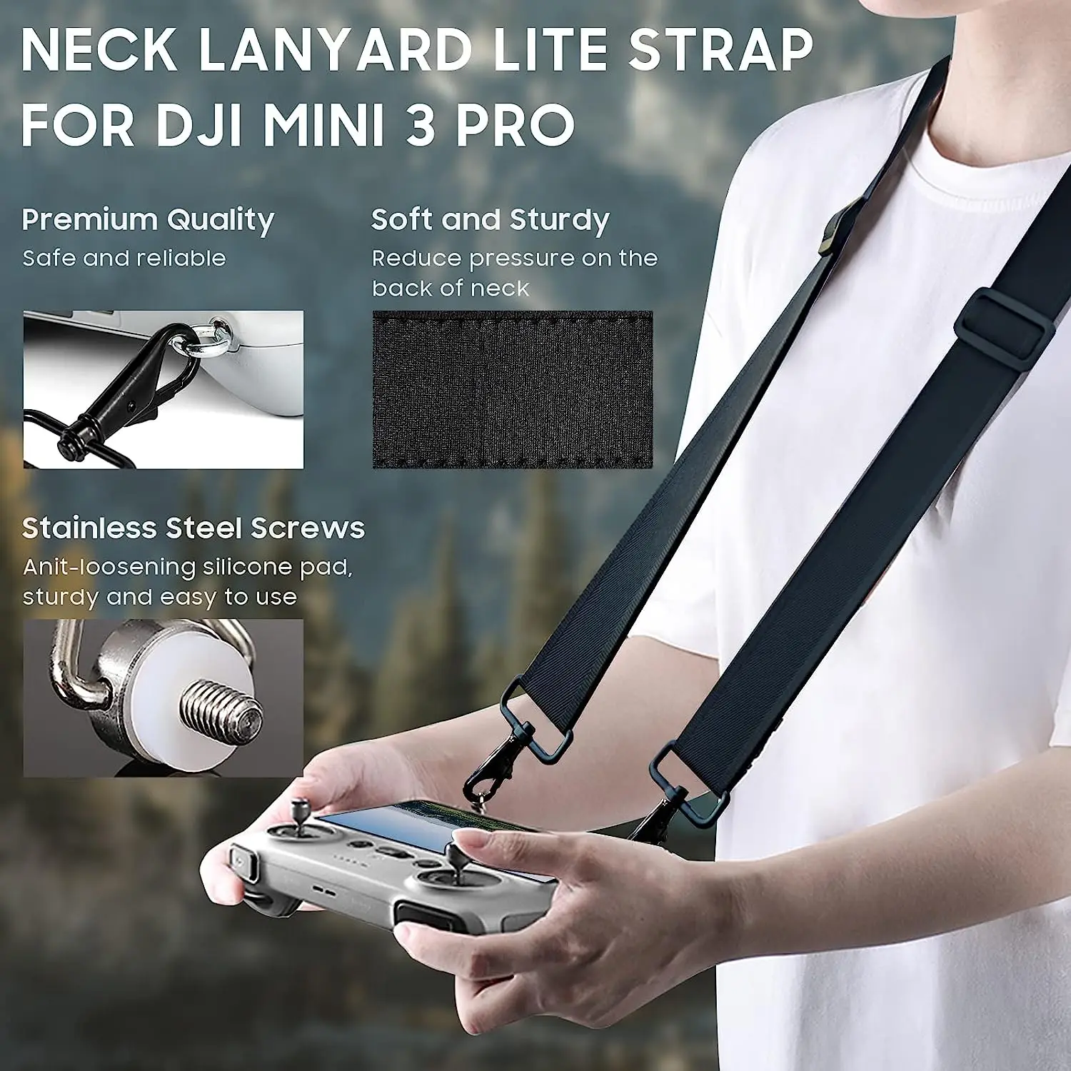 Комплект аксессуаров Mini 3 Pro Комплект аксессуаров 8 в 1, ремешок для держателя пропеллера, защита пропеллера, защитное стекло HD, шейный ремешок Str