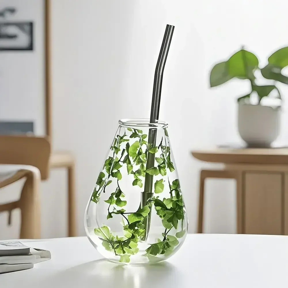 

Mate Cup Double Layer Insulated Glass Double Layer Eternal Flower Decoration Tea Cup with Filter Straw Yerba Mate Cup