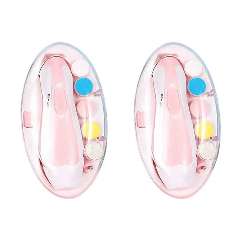 A47F-2Pcs Pulidor de uñas eléctrico Pulidor de uñas Cortauñas de enfermería Pulidor de uñas, sin batería